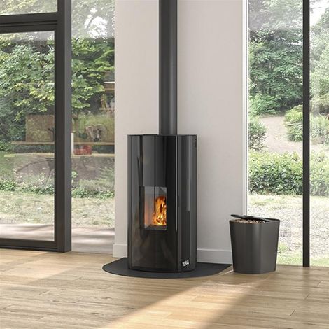 Poêle à granulés 9kw noir - Godin - 490345NOIR