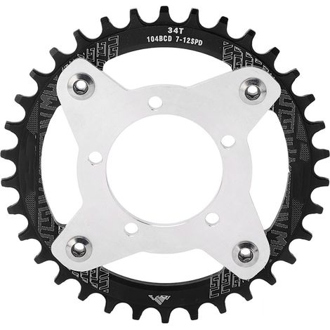 Plateau 34T 104 BCD Noir pour Moteur Bafang BBS01 BBS02 - Adaptateur Moteur Milieu Entraînement Vélo Électrique (1/5)