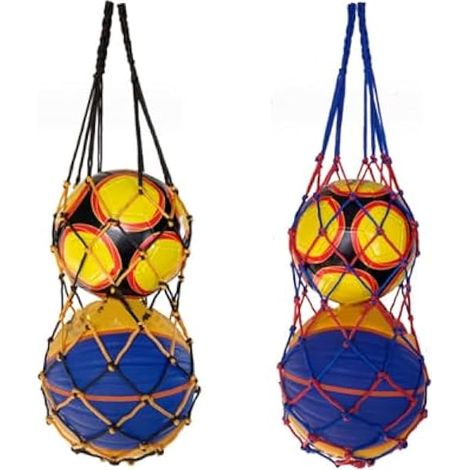 Sac De Rangement En Filet - Sac À Ballons Double Capacité - Nylon - 86 Cm - Pour Basket Ball Football Volley Ball - 2 Pièces (1/5)
