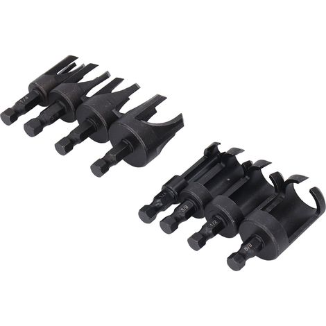 8 pièces forets à bois en acier au carbone tige hexagonale droite et conique jeu de coupe 1/4in 5/8in 3/8in 1/2in noir (1/5)