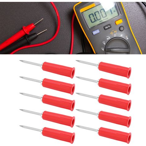 J.20014 Adaptateur de broche DIY prise banane 2 mm vers 4 mm, adaptateur de broche de sonde de multimètre, vendu par paquets de 10, rouge. (1/5)