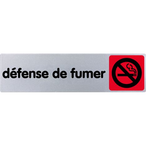Plaque de porte Défense de fumer (texte) - couleur 170x45mm - 4032818