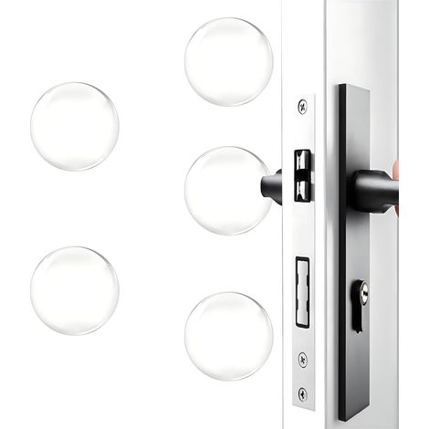 Protection murale pour poignée de porte - Butée de porte auto-adhésive en caoutchouc silicone - Protection murale pour poignée de porte, compatible avec la maison ou le bureau (1/5)