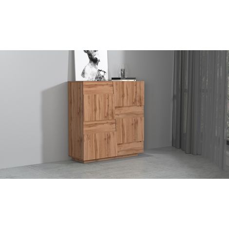 Buffet haut moderne 120 cm chêne wotan Pedro (1/4)