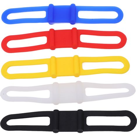 DUUTI 5 bandes silicone vélo fixation universelle, support lampe cyclisme, 5 pièces sangles pour VTT (1/5)