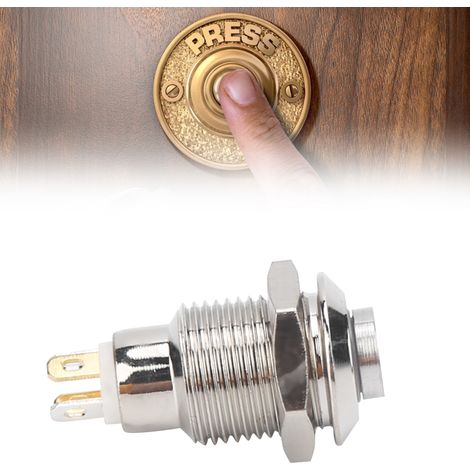 Interrupteur Poussoir Métallique 10mm Étanche Auto-Blocage avec Voyant Lumineux 3V (Blanc) (1/5)