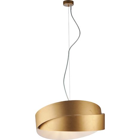 Sospensione Moderna Astro 2 Luci Ferro Laccato Oro Con Bianco (1/3)