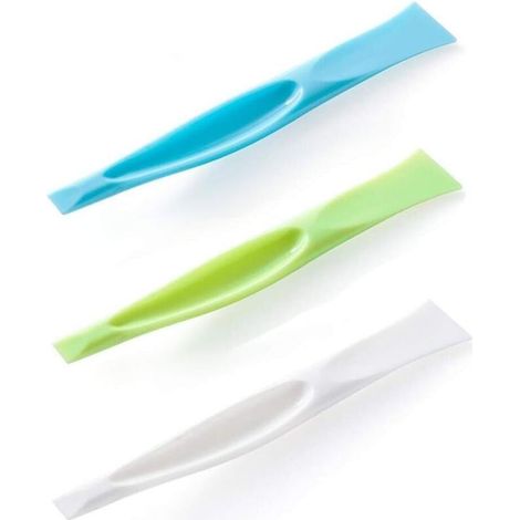 3 Pièces Grattoir en Plastique Multifonctionnelles Racloirs en Plastique Rigide Sans Rayures pour Cuisine, Étiquettes, Autocollants, Gum