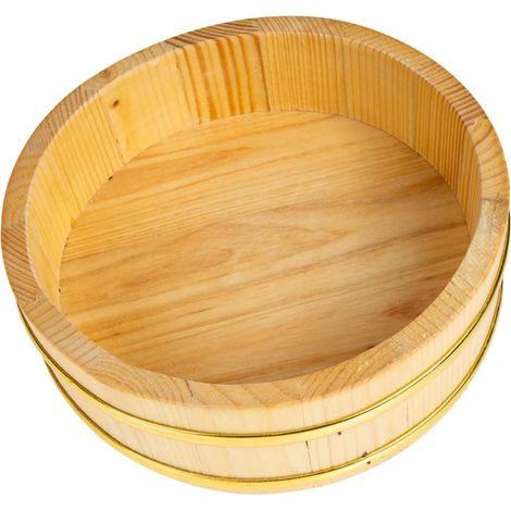 Seau à Sushi Rond en Bois Khaki pour Servir et Stocker (1/5)