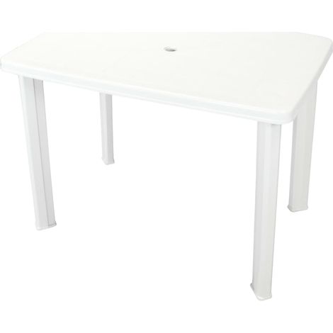 Garden Table White 101x68x72 cm Plastic vidaXL