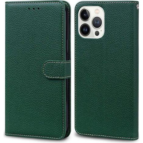 Étui de téléphone en cuir PU style portefeuille pour iPhone 11, avec fente pour carte, fermeture magnétique, bleu clair. (1/2)