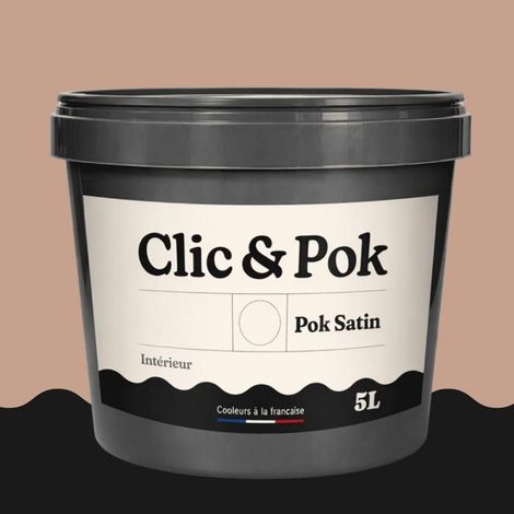 POK SATIN Peinture Mur Plafond – Intérieure Satinée, Lessivable, Multisupport - Lin Clair - 5L