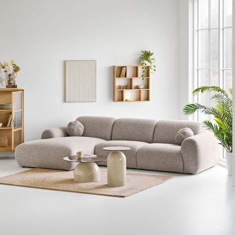 Astrid canapé côté gauche incluant 2 coussins décoratifs gris pierre. (1/5)