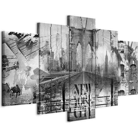 Immagine - Collage di New York City (5 pezzi) in bianco e nero (1/5)
