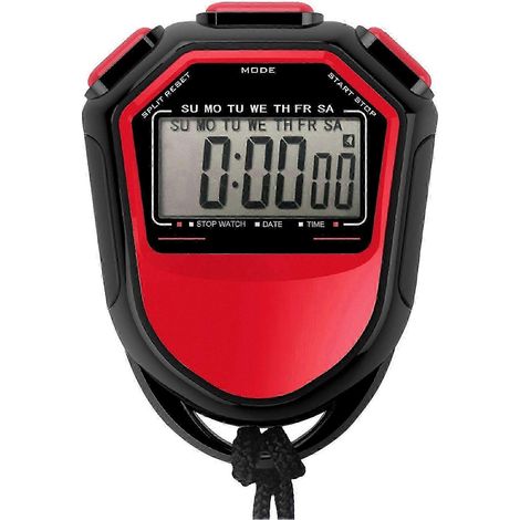 Chronomètre étanche, minuteur numérique portable à écran LCD, compteur sportif avec bracelet compatible avec la natation, la course à pied et l'entraînement de football. Haute qualité. (1/5)