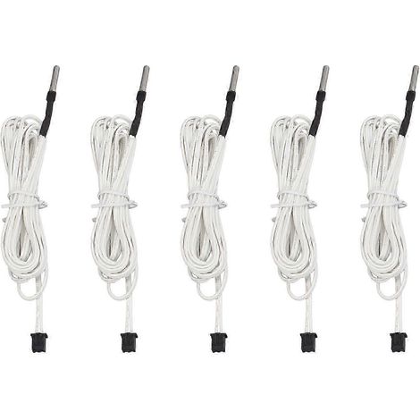Capteur de température 100K en acier inoxydable, résistant à la chaleur, fil de précision, 5 pièces, sonde thermique, câble de 2 mètres/78,7 pouces, capteur haute température, thermistance précise. (1/5)