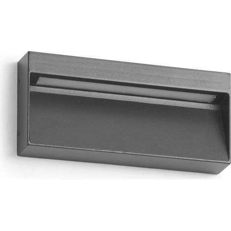 Aplique asimétrico ABAR IP54 LED SMD 7W 780lm(110lm) CRI80 3000K 60º Antracita (1/5)