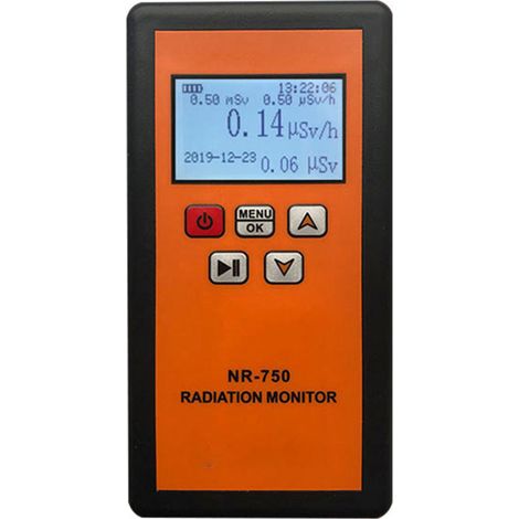 Détecteur de rayonnement nucléaire NR 750, testeur d'ionisation pour marbre, compteur Geiger avec alarme sonore, lumineuse et vibrante, écran LCD, moniteur de radioactivité, erreur inhérente ≤±15% (1/5)