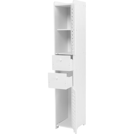 Eckschrank aus Holz-Kunststoff-Platten, Badezimmer-Regal, modische Aufbewahrungsmöglichkeit, Raumorganizer (1/5)
