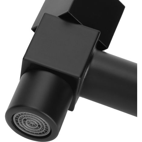 Robinet mural en cuivre noir, filetage G1/2, robinet d'eau froide simple, accessoire de salle de bain, robinet de piscine (1/5)