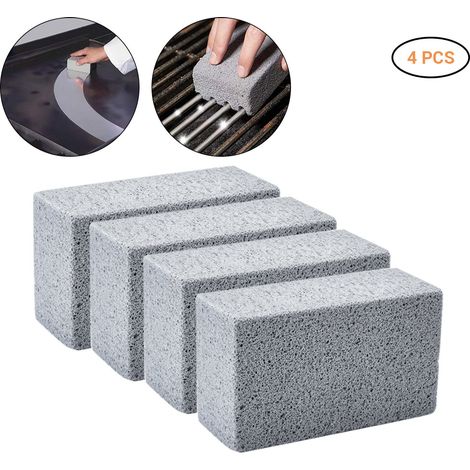 4Pcs pierres ponces réutilisables pour nettoyage barbecue, blocs décapants anti-taches, briques de gril pour élimination des résidus