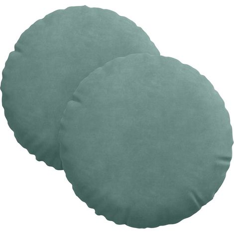 Maison Exclusive - Sitzkissen 2 pcs Meergrün Ø30 x 13 cm Samt