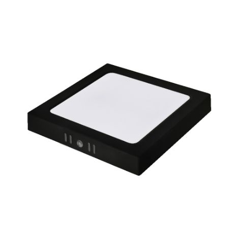 Plafonnier LED carré 12W 1050 lm noir – 3 couleurs réglables 3000K-6500K – SELENA – HOROZ (1/2)