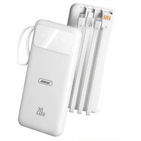 Banque Portable Power Bank 15000 Mah Rapid 20w Charge Avec Câbles Intégrés Design Safe Design Q-dc405 (1/3)