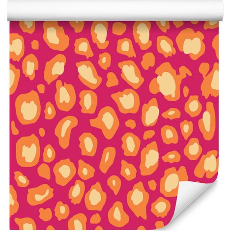 Papier peint rose orangé et pêche 50x1000 cm (1/4)