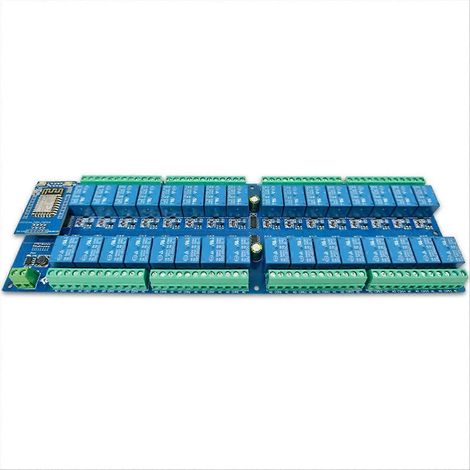 Carte de développement pour module relais 32 canaux, alimentation CC, module relais Wi-Fi et Bluetooth ESP8266 (1/5)