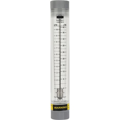 Débitmètre pour canalisation en verre acrylique LZM-20G, 1-10 GPM, filetage femelle G3/4". (1/5)