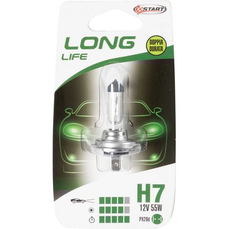 H7 Long Life Lampadina Singola per luci auto 12V 55W PX26d (1/3)