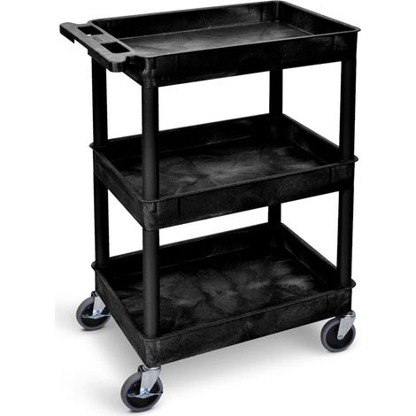 Chariot RS PRO Non 3 plateaux en PE, 610 x 460 x 1000mm, Capacité de charge 150kg ( Prix pour 1 )