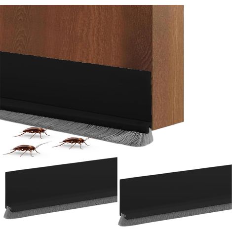 Pack of 3 100 cm White Door Bottom Brush, Self Adhesive and Can Be Cut to Size, for Insulation Against Cold, Noise (1/5)