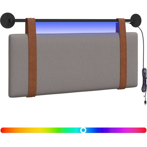 Maison Exclusive - Testiera sospesa Con luce LED Tortora PU Antico (1/5)