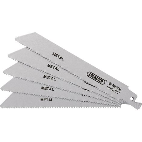 Draper Bi-Metal Reciprocating Saw Blades for Metal – 150mm Length, 10 TPI / 11 PPI, Pack of 5 (1/5)