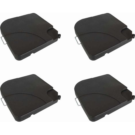 Set 4 Basi per Ombrellone Chillvert 50x50x6 cm Fabbricate in Resina di Alta Qualitá e Resistenza Colore Nero