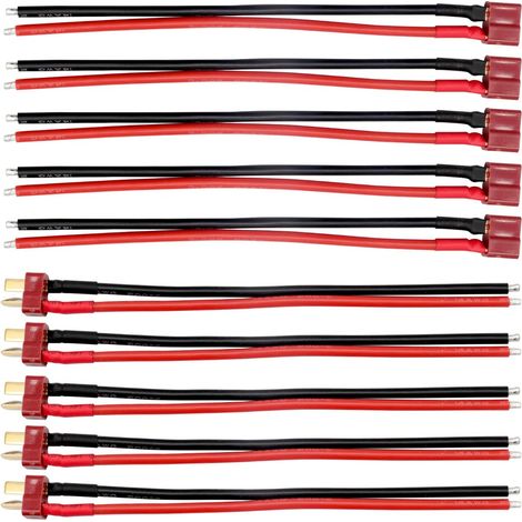 5 Paires Deans Style T Plug Mâle Femelle Connecteur avec Fil de Silicone 14AWG T Plug Connector pour Câble de Batterie RC Lipo Drone