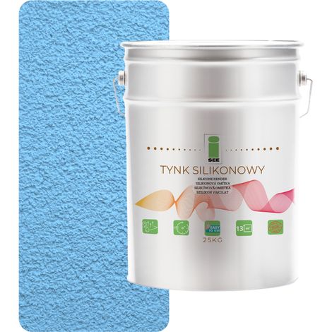 Silikonputz für Außenfassaden, blau, 1,5 mm, Premium, 25 kg (1/5)