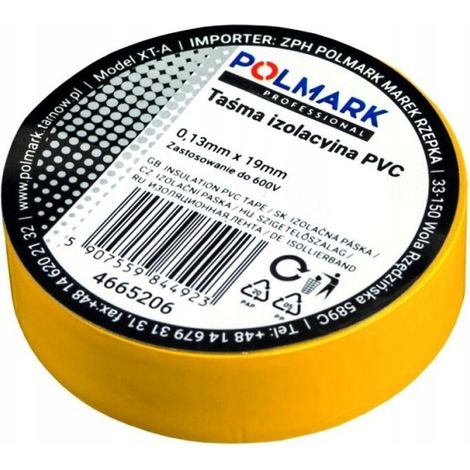 Cinta aislante Polmark 2000 cm 1 unidad.