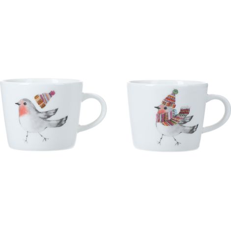 Mikasa Tipperlyhill set de due tazze de caffè espresso Robin de porcellana 90 ml, scatola de regalo de regalo