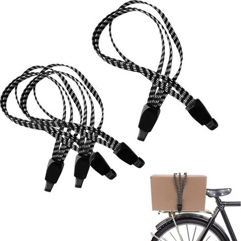 Sangles Élastiques pour Bagages,4 Pcs Tendeurs Elastique avec Crochets Robustes Sangle de Vélo Elastique Tendeurs Plats Elastique avec Crochets pour Moto Fixation de Casque Bagages Sac en Bandoulière (1/5)