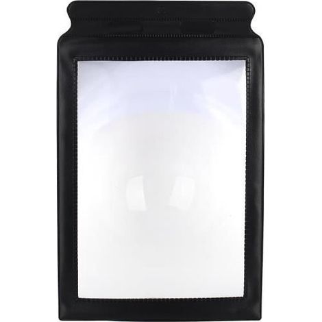 Loupe A4 - PVC-LAT - Modèle 2123 - Grossissement 3x - Cadre en vinyle noir - Souple-Ywey (1/5)
