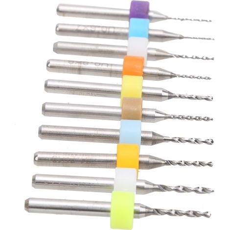 10 Stück Hartmetall-Mikrobohrer für Feinbohrungen auf Mini-Leiterplatten, 0,6–1,5 mm (1/5)