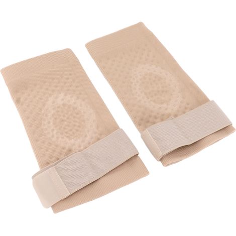 Système de soutien genou auto-chauffant, manchon compressif antidouleur, protection froid, beige, unisexe, antidérapant, usage quotidien et sport. (1/5)