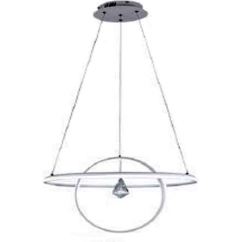 Lampadario led moderno 2 anelli 70 watt lampada con cristallo a luce fredda 6500k (1/2)