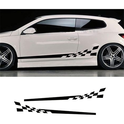 CSPARKV 2Pair Body Side Stripes, MoreChioce Universal Side Skirt Racing Stripe PVC Sticker Sports Car Graphics Lower Door Panel Decal Decoration,Black (1/5)