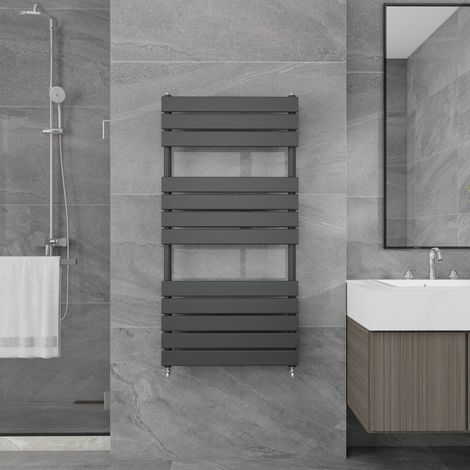 1200x600mm Designer Flat Panel Heated Towel Rail Radiator Bathroom Warmer Heating Anthracite (1/5)
