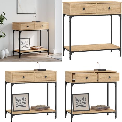vidaXL Table console chêne sonoma 75x34,5x75 cm bois d'ingénierie