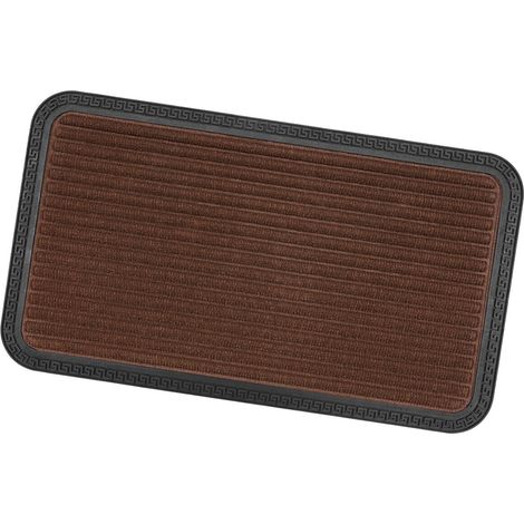 Zerbino Ingresso Antiscivolo Robusto Assorbente Tappeto Gommato Asciugapassi Marrone - 25x60 cm (1/5)